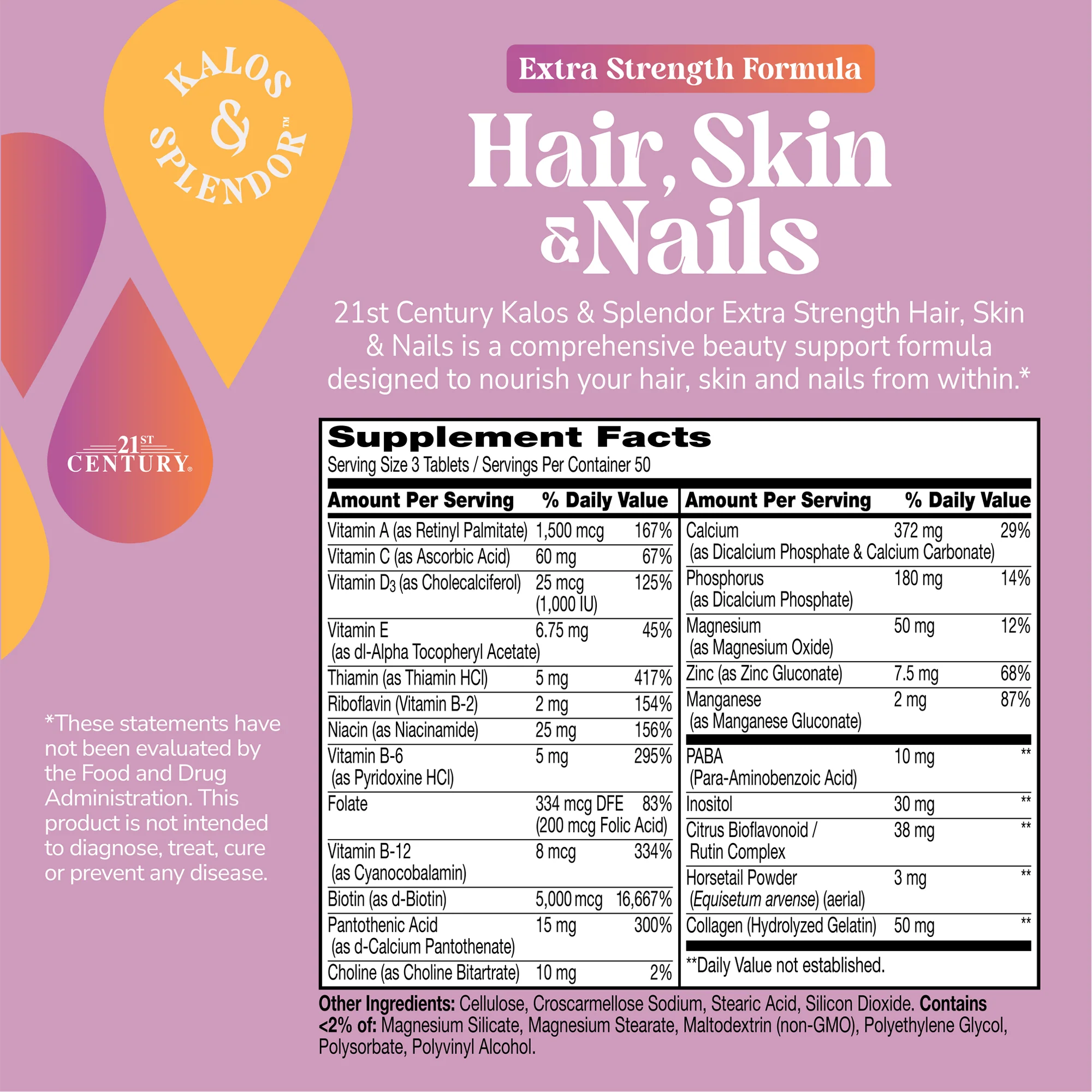 Kalos & Splendor Hair, Skin & Nails Extra Strength - Image 3