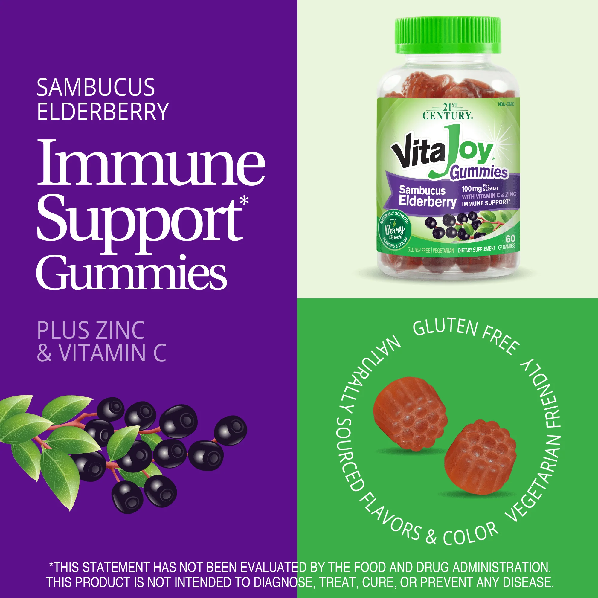 VitaJoy Sambucus Elderberry 100 mg Gummies - Image 4